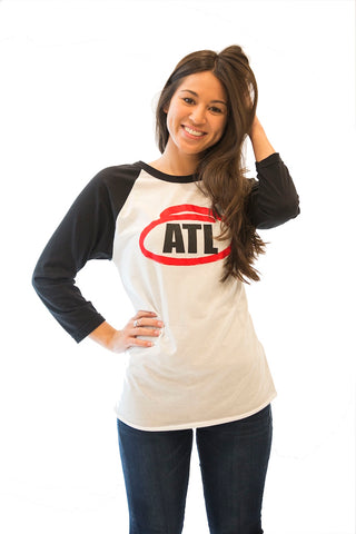 ATL Raglan (Black/White/Red/Black)